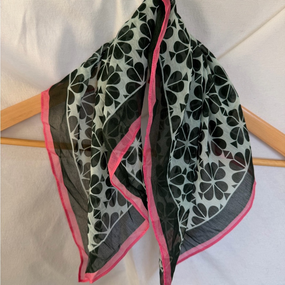 Kate Spade Black and Pink Clover Scarf